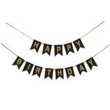 2 pcs Birthday Banner Sign Happy Birthday Bunting Banner Garland for Kids Girl Woman Birthday Tea Party Decorations Bunting