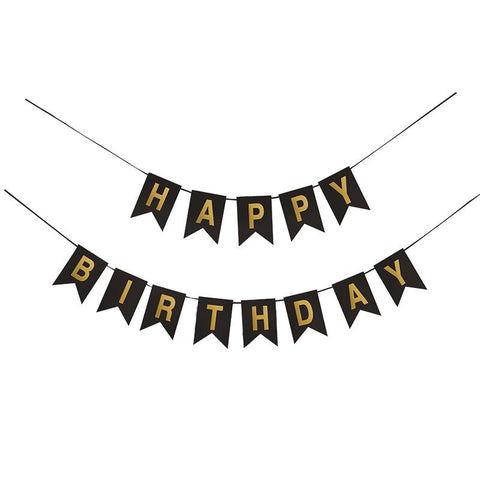 2 pcs Birthday Banner Sign Happy Birthday Bunting Banner Garland for Kids Girl Woman Birthday Tea Party Decorations Bunting