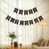 2 pcs Birthday Banner Sign Happy Birthday Bunting Banner Garland for Kids Girl Woman Birthday Tea Party Decorations Bunting