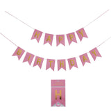 2 pcs Birthday Banner Sign Happy Birthday Bunting Banner Garland for Kids Girl Woman Birthday Tea Party Decorations Bunting