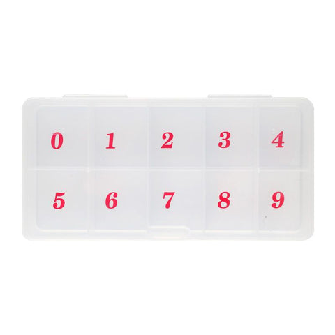 Press On Nail Storage Box, 10-Grid Acrylic Nail Tip Organizer Box, 10 Spaces Empty Clear Plastic Numeral Vitamins Pill Box