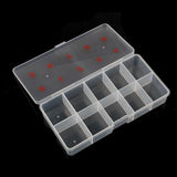 Press On Nail Storage Box, 10-Grid Acrylic Nail Tip Organizer Box, 10 Spaces Empty Clear Plastic Numeral Vitamins Pill Box