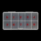 Press On Nail Storage Box, 10-Grid Acrylic Nail Tip Organizer Box, 10 Spaces Empty Clear Plastic Numeral Vitamins Pill Box