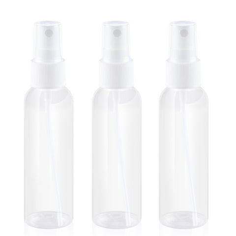 3Pack Small Spray Bottle 50ml, Clear Plastic Mini Spray Bottle, Empty Travel Spray Bottle for Face, Toner, Liquids, Essential Oils