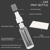 3Pack Small Spray Bottle 50ml, Clear Plastic Mini Spray Bottle, Empty Travel Spray Bottle for Face, Toner, Liquids, Essential Oils