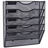 5 Pocket Mesh Hanging Wall File Organizer, Wall Mounted Mail Paper Document Folder Holder, Clipboard Storage Organization In Australia - Darrahopens