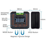 Digital Angle Finder Magnetic & Level Bubble Vial 4 X 90°Angle Gauge Inclinometer, Mini Level Bevel Gauge Protractor