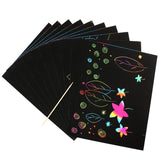 10pcs Scratch Paper Art Set, Rainbow Scratch Paper Crafts Supplies Black Scratch Drawing Pads Boards Sheets Notes Cards