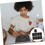 10pcs Scratch Paper Art Set, Rainbow Scratch Paper Crafts Supplies Black Scratch Drawing Pads Boards Sheets Notes Cards