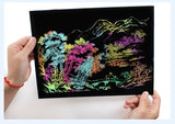10pcs Scratch Paper Art Set, Rainbow Scratch Paper Crafts Supplies Black Scratch Drawing Pads Boards Sheets Notes Cards