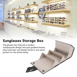 Sunglass Eyeglass Organizer Collector 5 slot PU Eyeglasses Storage Case Box Multiple Hanging Eyewear Displa