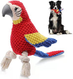 Indestructible Plush Parrot Dog Toy, Upgraded Dog Squeak Toys Tug of War Squeaky Parrot Dog Toys, Stuffing Toy