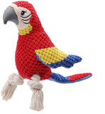 Indestructible Plush Parrot Dog Toy, Upgraded Dog Squeak Toys Tug of War Squeaky Parrot Dog Toys, Stuffing Toy