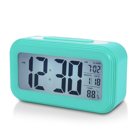 Digital Alarm Clock with Indoor Temperature,for Bedrooms Heavy Sleepers Kids Travel Bathroom Desk Smart Clock