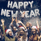 New Year's Eve Party Decoration, Happy New Year Balloon Banner, 16 Inch Foil Balloons for New Year, New Years Eve Party