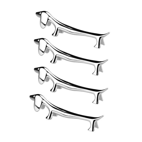 4 Pieces Chopsticks Holder Sliver Chopstick Rest Pillow Zinc Alloy Chopstick Rack Stand for Spoon Fork Knife (Dachshund） In Australia - Darrahopens