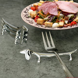 4 Pieces Chopsticks Holder Sliver Chopstick Rest Pillow Zinc Alloy Chopstick Rack Stand for Spoon Fork Knife (Dachshund） In Australia - Darrahopens