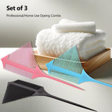 3-Pack Hair Styling Comb Set, Professional Anti-Static Hairdressing Tips Comb, Split Teeth Design for Combing and Dyeing