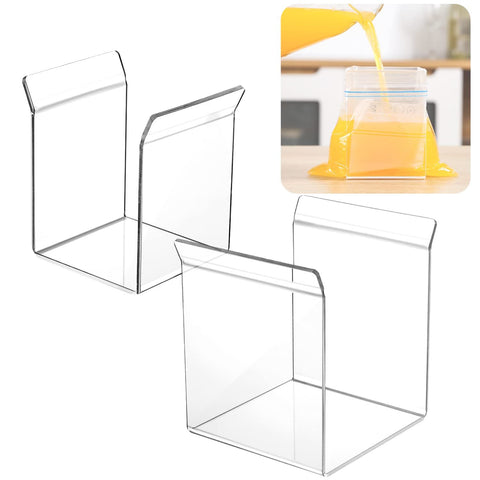 Ziplock Bag Holder,Baggy Rack Holder for Food Prep Bag,Food Storage Bag Stand,Hands-Free to Pour Leftovers (2 Pack) In Australia - Darrahopens