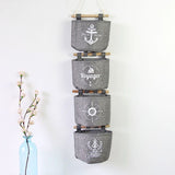 4 Pcs Storage Bag Cotton Linen Hanging Bag Mini Hanging Bag Wall Hanging Pouch Kitchen Wall Organizer Door Back Organizer