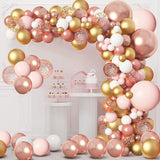 134 pcsRose Gold Balloons Garland Arch Kit, Rose Gold Pink White Confetti Balloons for Women Girls Princess Engagement Bridal In Australia - Darrahopens