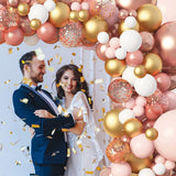 134 pcsRose Gold Balloons Garland Arch Kit, Rose Gold Pink White Confetti Balloons for Women Girls Princess Engagement Bridal In Australia - Darrahopens