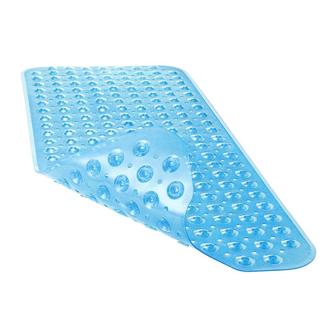 Bath Tub Shower Non-Slip and Extra Large, Bathtub Mat with Suction Cups, Machine Washable Bathroom Mats with Drain Holes, Blue