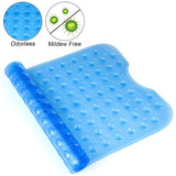 Bath Tub Shower Non-Slip and Extra Large, Bathtub Mat with Suction Cups, Machine Washable Bathroom Mats with Drain Holes, Blue