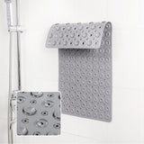 Soft Silicone Bath Mat Non Slip with Suction Cups Tub Mat for Bathroom for Kids Elderly Extra Large Shower matt - Grey