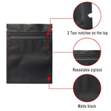 Smell Proof Bags - 100 Pack Smell Proof Bags - 3 x 4 Inch Resealable Mylar Bags Foil Pouch Bag Flat Bag Matte Black
