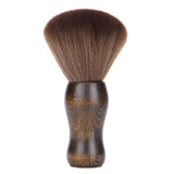 Neck Duster Brush for Hair Cutting, Large Soft Barber Hairbrush with Natural Fiber Wooden Handle, Brown