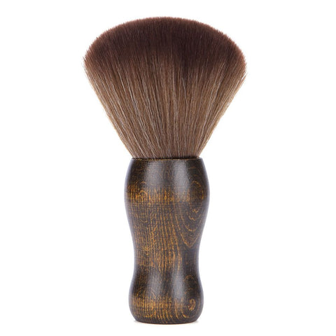 Neck Duster Brush for Hair Cutting, Large Soft Barber Hairbrush with Natural Fiber Wooden Handle, Brown