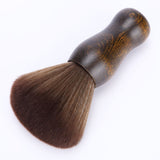 Neck Duster Brush for Hair Cutting, Large Soft Barber Hairbrush with Natural Fiber Wooden Handle, Brown