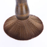 Neck Duster Brush for Hair Cutting, Large Soft Barber Hairbrush with Natural Fiber Wooden Handle, Brown