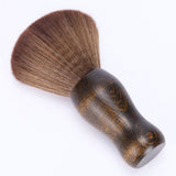 Neck Duster Brush for Hair Cutting, Large Soft Barber Hairbrush with Natural Fiber Wooden Handle, Brown