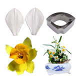 2 pcs Floral Veining Molds and Fondant Cutters Gumpaste Daffodil Making Tools Set for Decorating Cakes