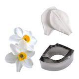 2 pcs Floral Veining Molds and Fondant Cutters Gumpaste Daffodil Making Tools Set for Decorating Cakes