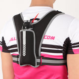 Running Vest Phone Holder Adjustable Reflective Running Vests Chest Phone Holder with Water Bottle Pocket & Fixing Rope Sports
