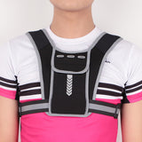 Running Vest Phone Holder Adjustable Reflective Running Vests Chest Phone Holder with Water Bottle Pocket & Fixing Rope Sports