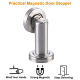Magnetic Door Stopper, Angle Simple Metal Doorstop Wall Or Floor Mount Heavy Duty Door Holder with Magnet Metal Wood