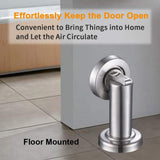 Magnetic Door Stopper, Angle Simple Metal Doorstop Wall Or Floor Mount Heavy Duty Door Holder with Magnet Metal Wood