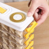 Dumpling Box Refrigerator Organizer Stackable Storage with Lids and Handle, Portable Multi Layer Quick Frozen (6 Layer-Yellow) In Australia - Darrahopens