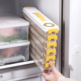 Dumpling Box Refrigerator Organizer Stackable Storage with Lids and Handle, Portable Multi Layer Quick Frozen (6 Layer-Yellow)