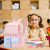 Kids Backpack for Girls School Bag for Elementary School Large Lightweight Bookbag Girls Backpack, Bookbag Pink Blue