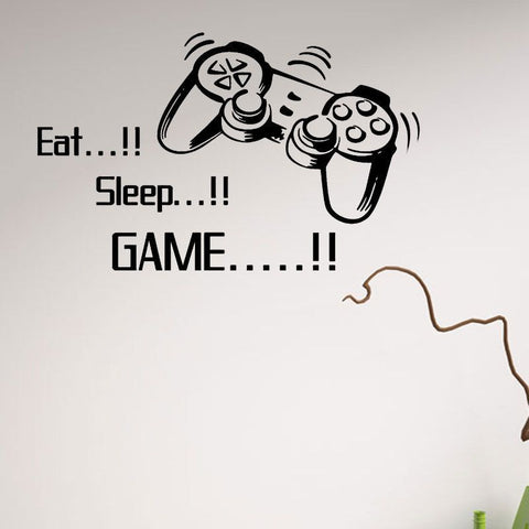 Game Wall Decals Eat Sleep Game Quote Wall Stickers Gamers World for Net Bar Living Rooms Bedroom Removable Kids and Boys Rooms