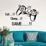Game Wall Decals Eat Sleep Game Quote Wall Stickers Gamers World for Net Bar Living Rooms Bedroom Removable Kids and Boys Rooms