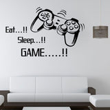Game Wall Decals Eat Sleep Game Quote Wall Stickers Gamers World for Net Bar Living Rooms Bedroom Removable Kids and Boys Rooms