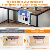 Desk Side Storage, Under Desk Storage, Steel Desk Hanging Organizer, Laptop Holder, with Pen Holder, No Drill Side Desk Organizer