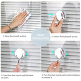 Suction Cup Hooks, Silver Twist Suction Cups with Metal Hooks Removable Heavy Duty Window Glass Door Suction - 2 Pcs