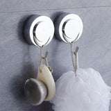 Suction Cup Hooks, Silver Twist Suction Cups with Metal Hooks Removable Heavy Duty Window Glass Door Suction - 2 Pcs